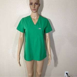 Figs Women's Catarina One-Pocket Scrub Top Safety Green XS Limited Edition